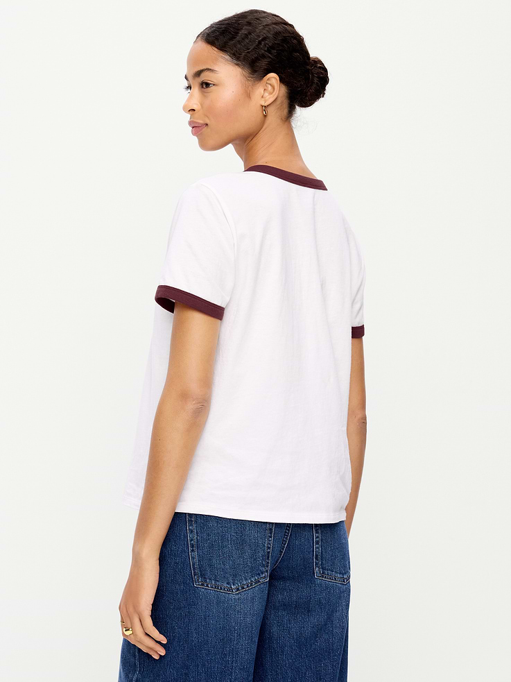 Image 2 of 10, EveryWear Crew-Neck Graphic Ringer T-Shirt