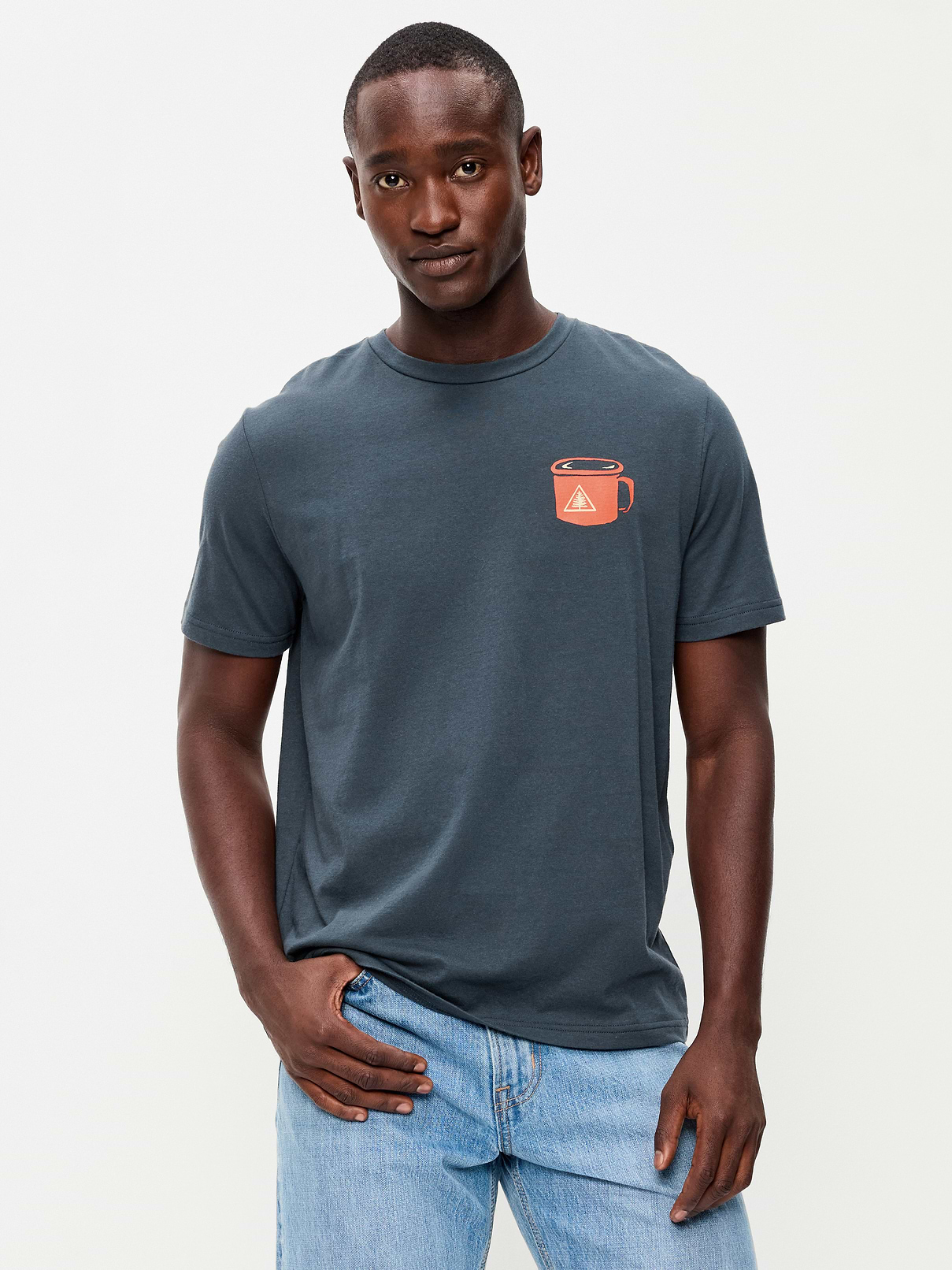 Image 1 of 3, rib-knit crew neck, short sleeves, graphic varies, Product #1182304