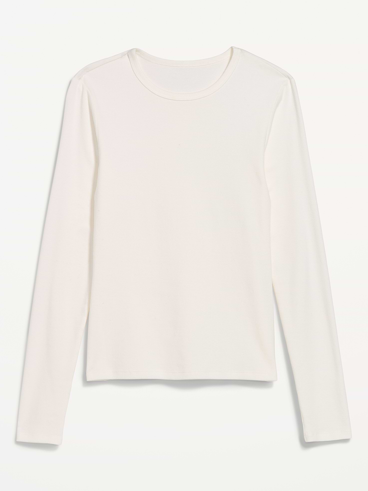 Image 4 of 9, Snug Crew-Neck Long Sleeve T-Shirt