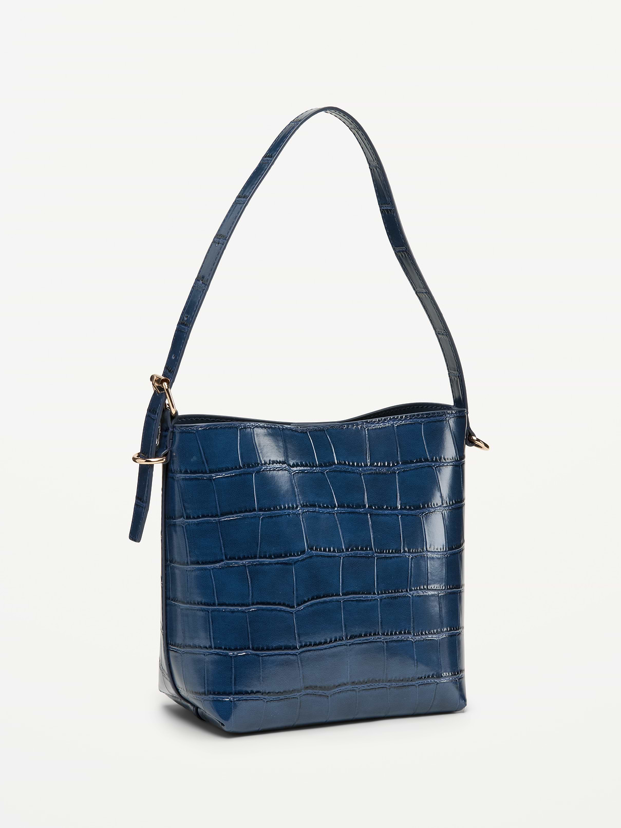 Image 2 of 4, Small Preppy Croc-Embossed Bucket Bag