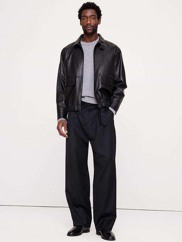 Leather Bomber Jacket