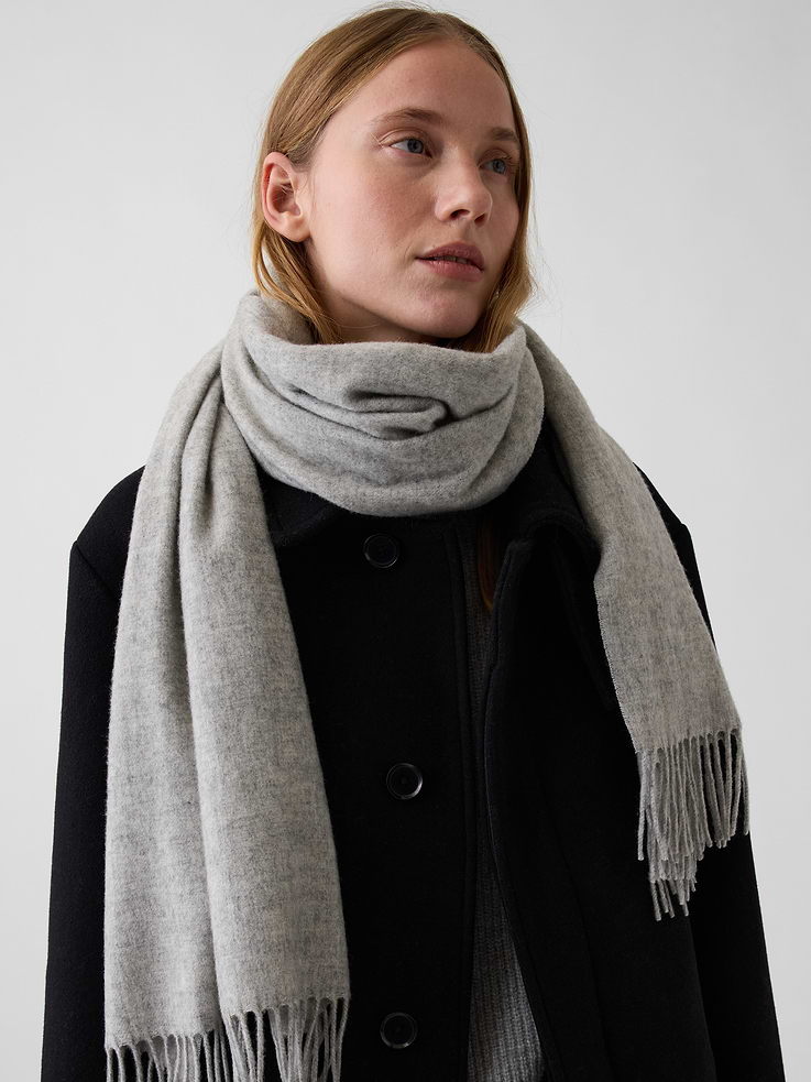 Image 2 of 3, Wool-Blend Fringe Scarf
