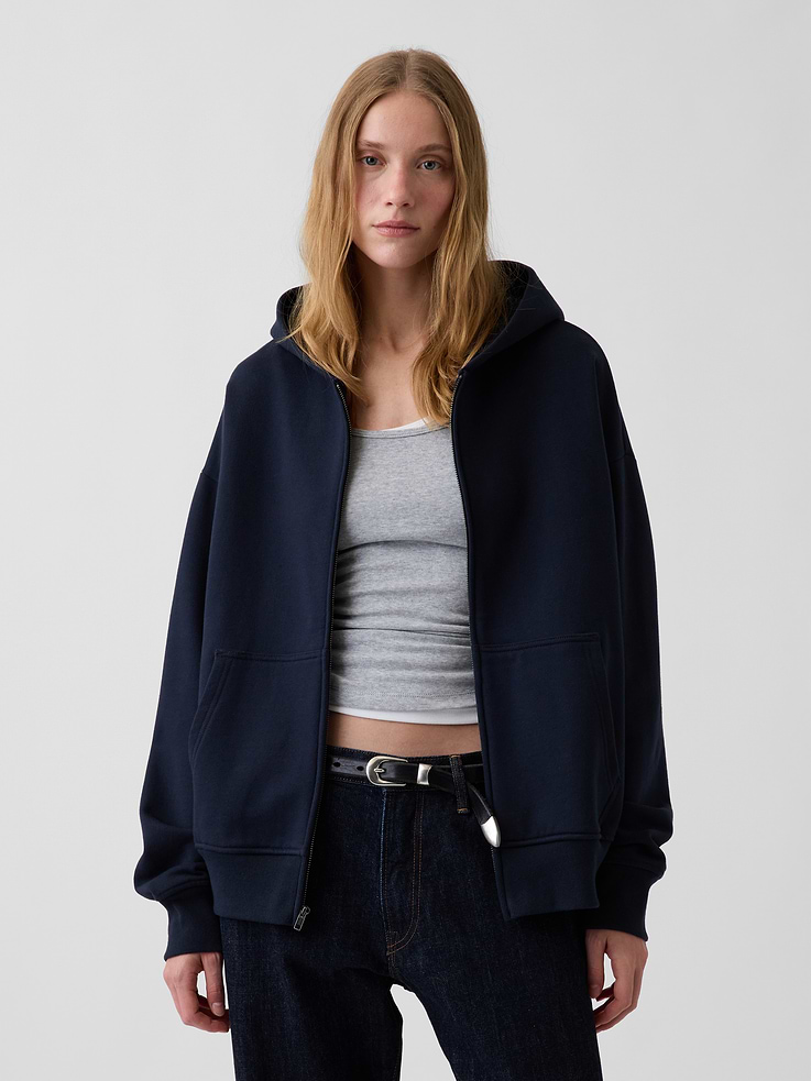 Image 4 of 5, Adult Heavyweight Oversized Zip Hoodie