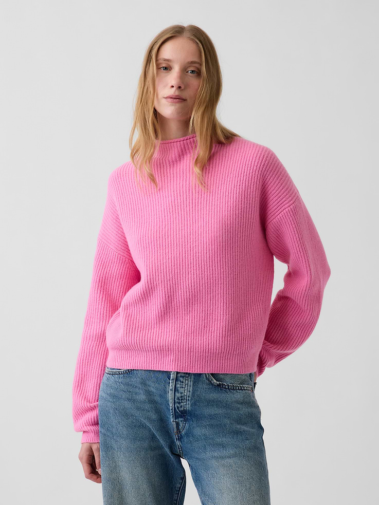 Image 1 of 5, Supersoft cotton-blend sweater. In an oversized fit and slightly cropped length., Rollneck., Long sleeves with drop shoulders., Product #1188295