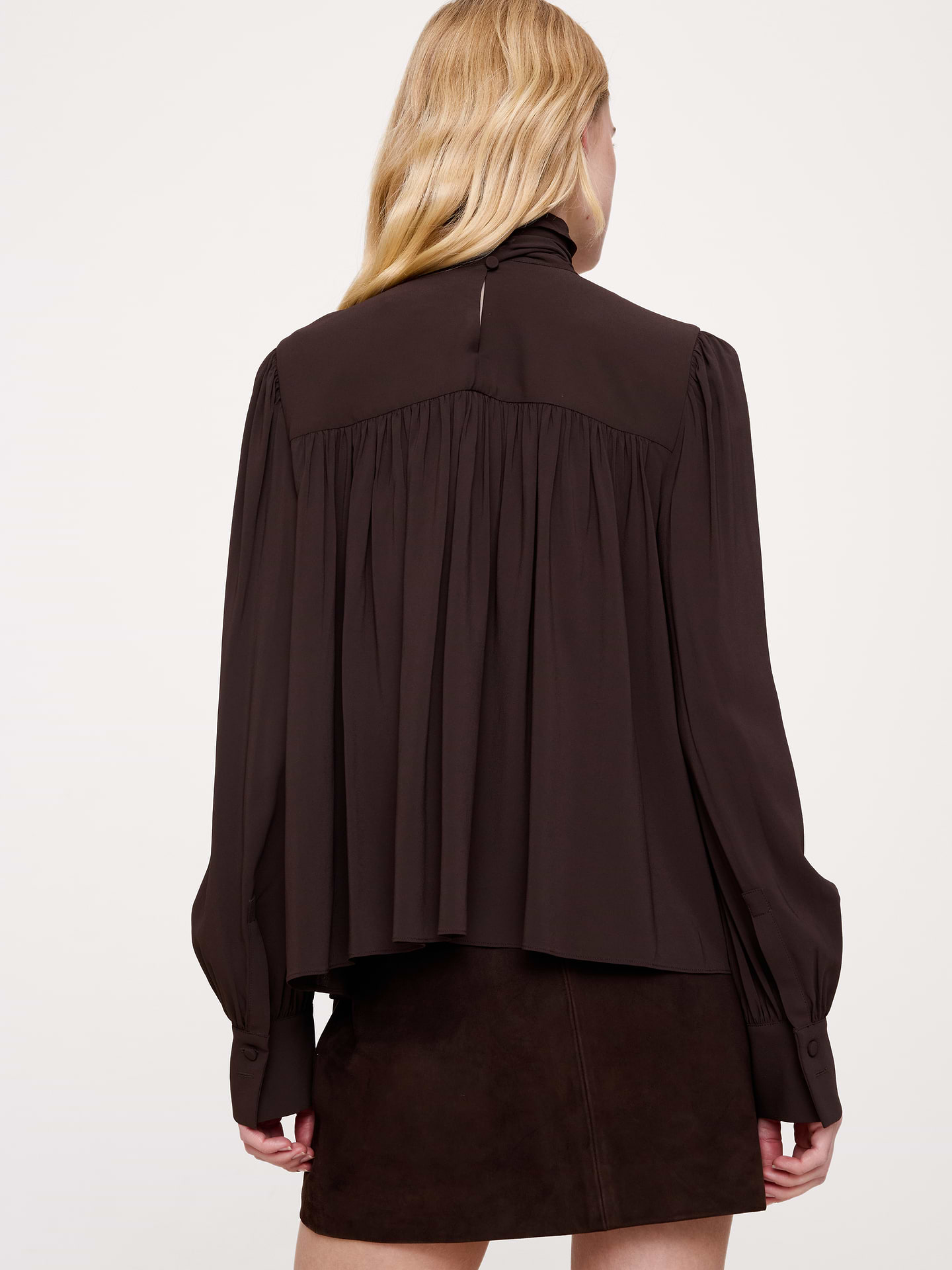 Image 2 of 7, Georgette Scarf-Tie Blouse