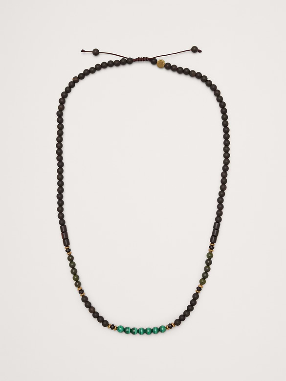 Gem And Wood Beaded Necklace by Caputo And Co