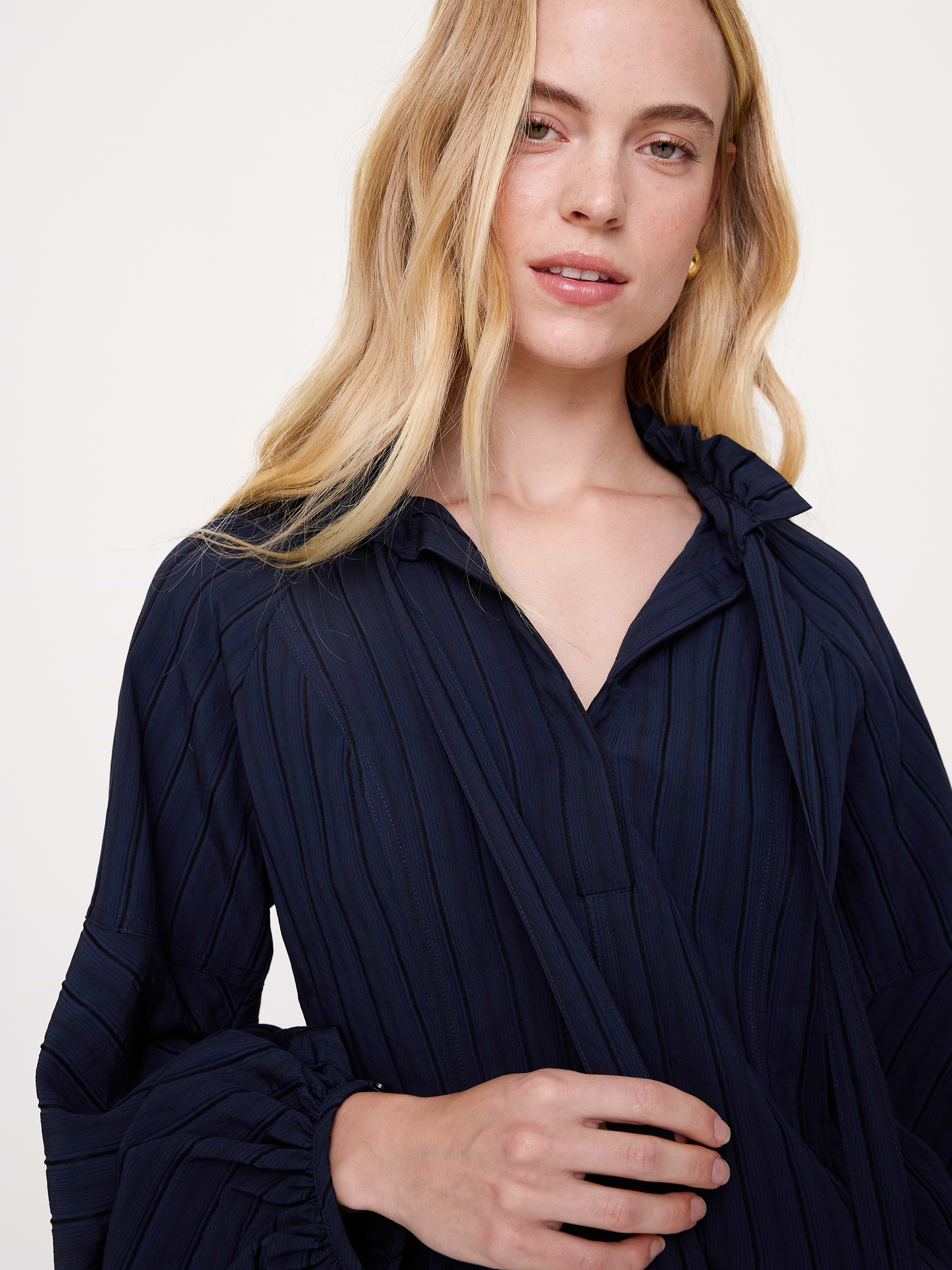 Image 3 of 7, Ruffle-Neck Peasant Blouse