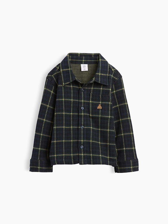 Baby & Toddler Knit Jersey Plaid Shirt