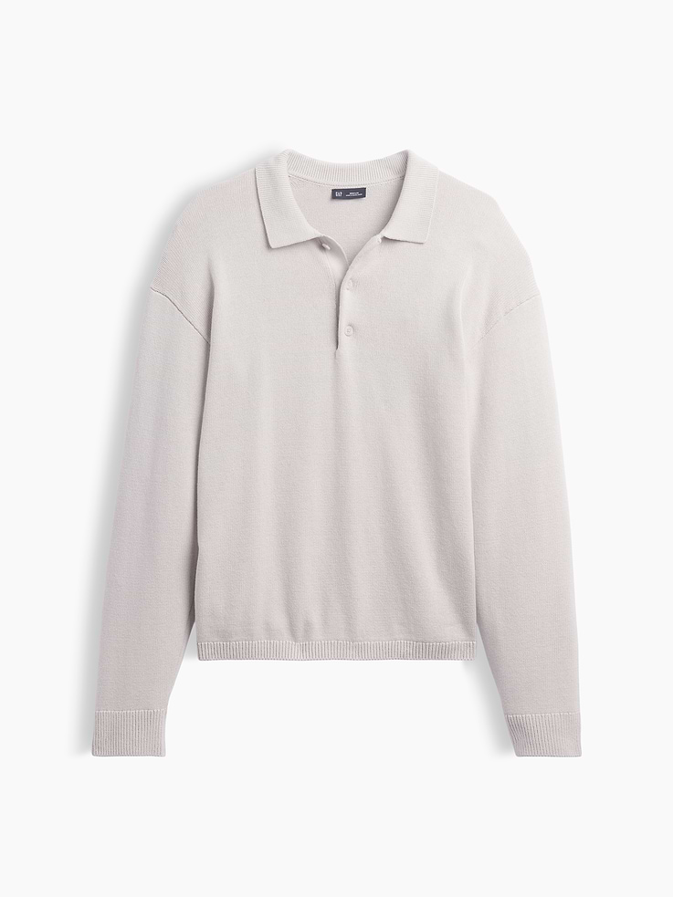 Image 5 of 5, Relaxed Polo Sweater