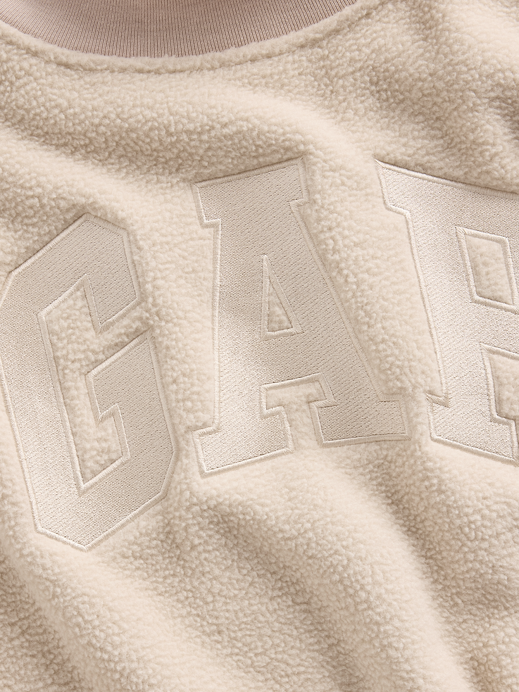 Image 4 of 5, Sherpa Oversized Mockneck Logo Sweatshirt