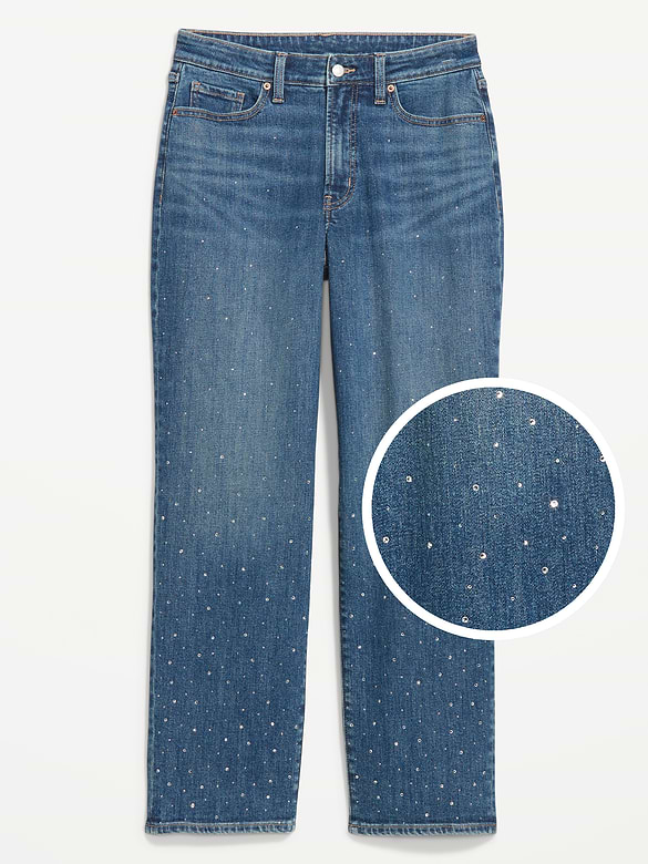 Curvy High-Waisted OG Loose Embellished Jeans