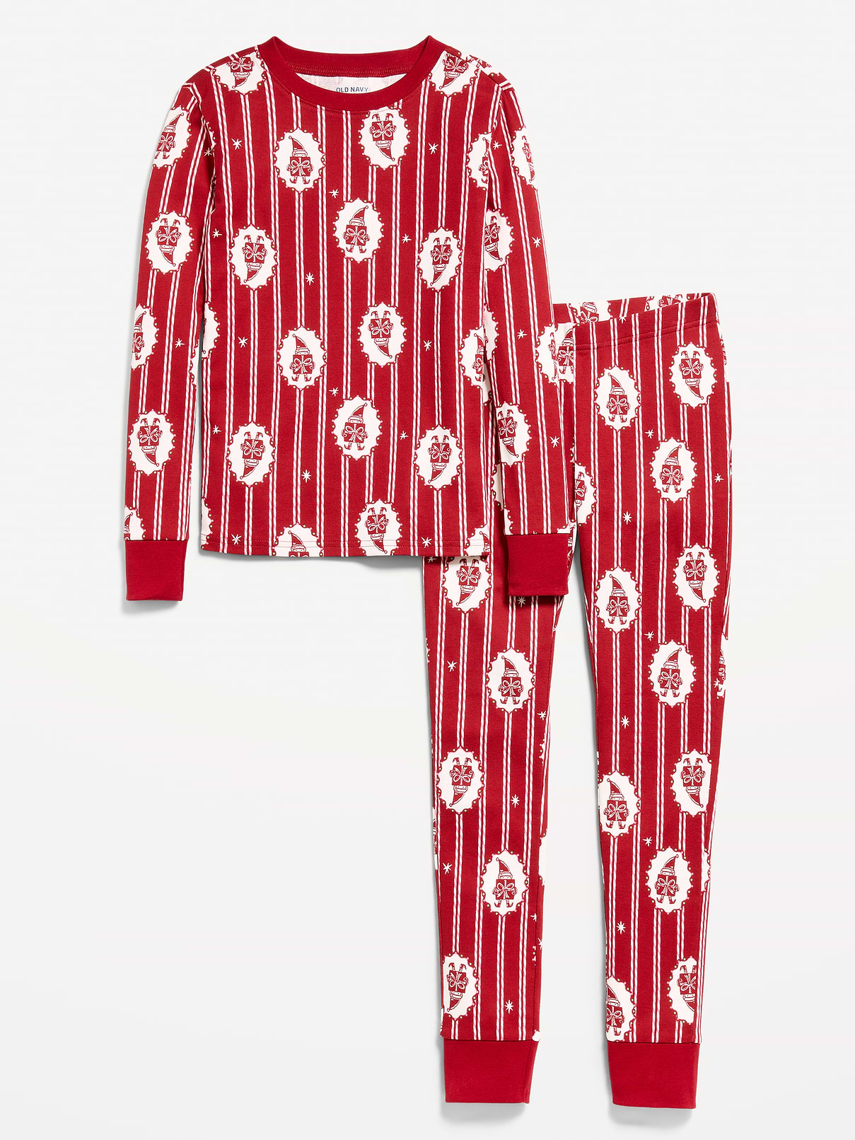 Image 1 of 2, crew neck, long sleeves, matching pajama bottoms, all-over print, Product #1184118