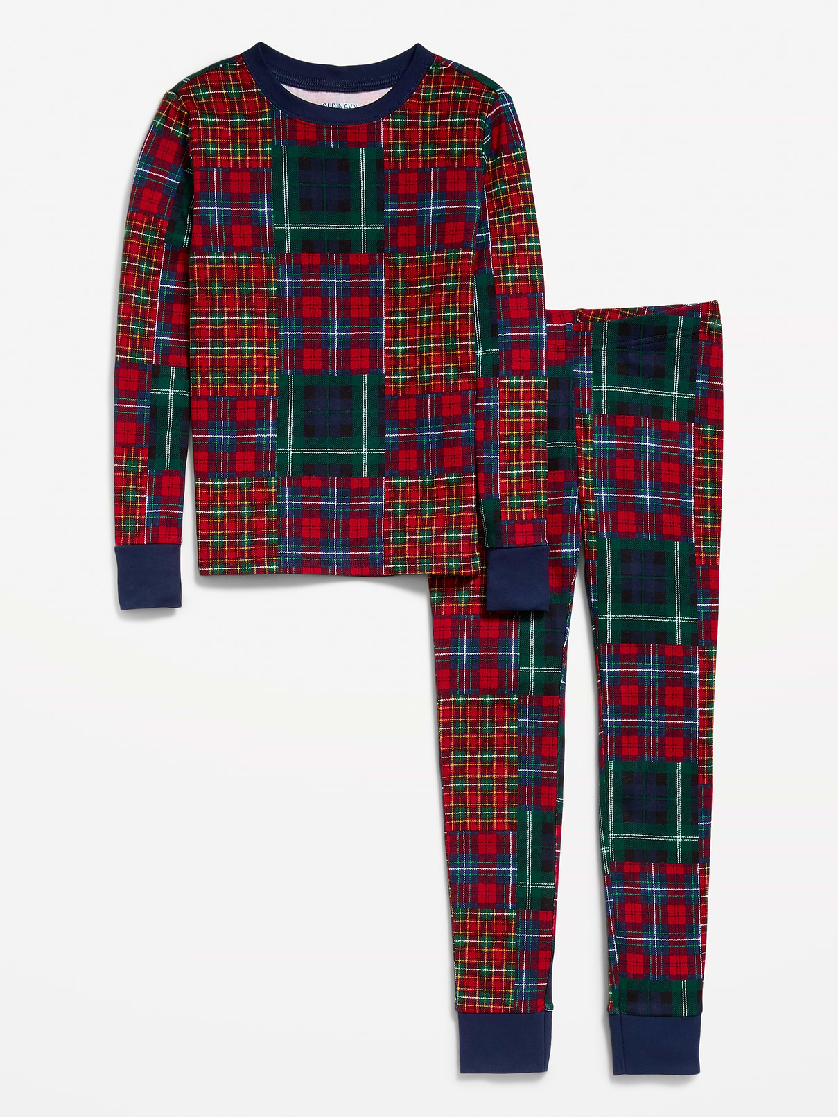 Image 1 of 2, crew neck, long sleeves, matching pajama bottoms, all-over print, Product #1184118