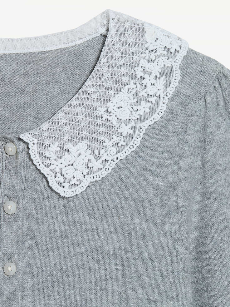 Image 3 de 3, Cardigan SoSoft à col en dentelle