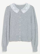 Image 2 of 3, SoSoft Lace-Collar Cardigan