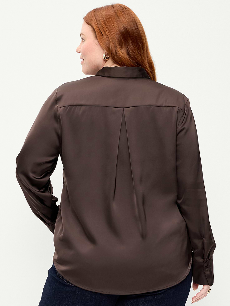 Image 8 of 8, Satin Button-Down Shirt