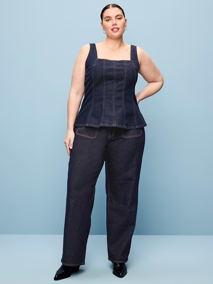 Image 9 de 11, Jean profilé à jambe large et à taille très haute