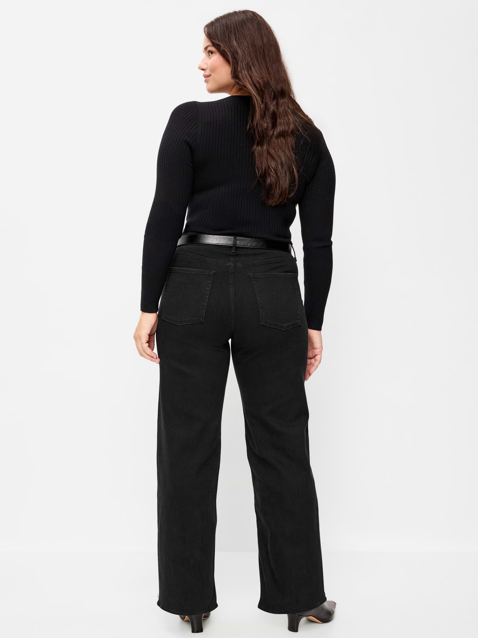 Image 3 of 6, Curvy High-Waisted Wow Wide-Leg Jeans