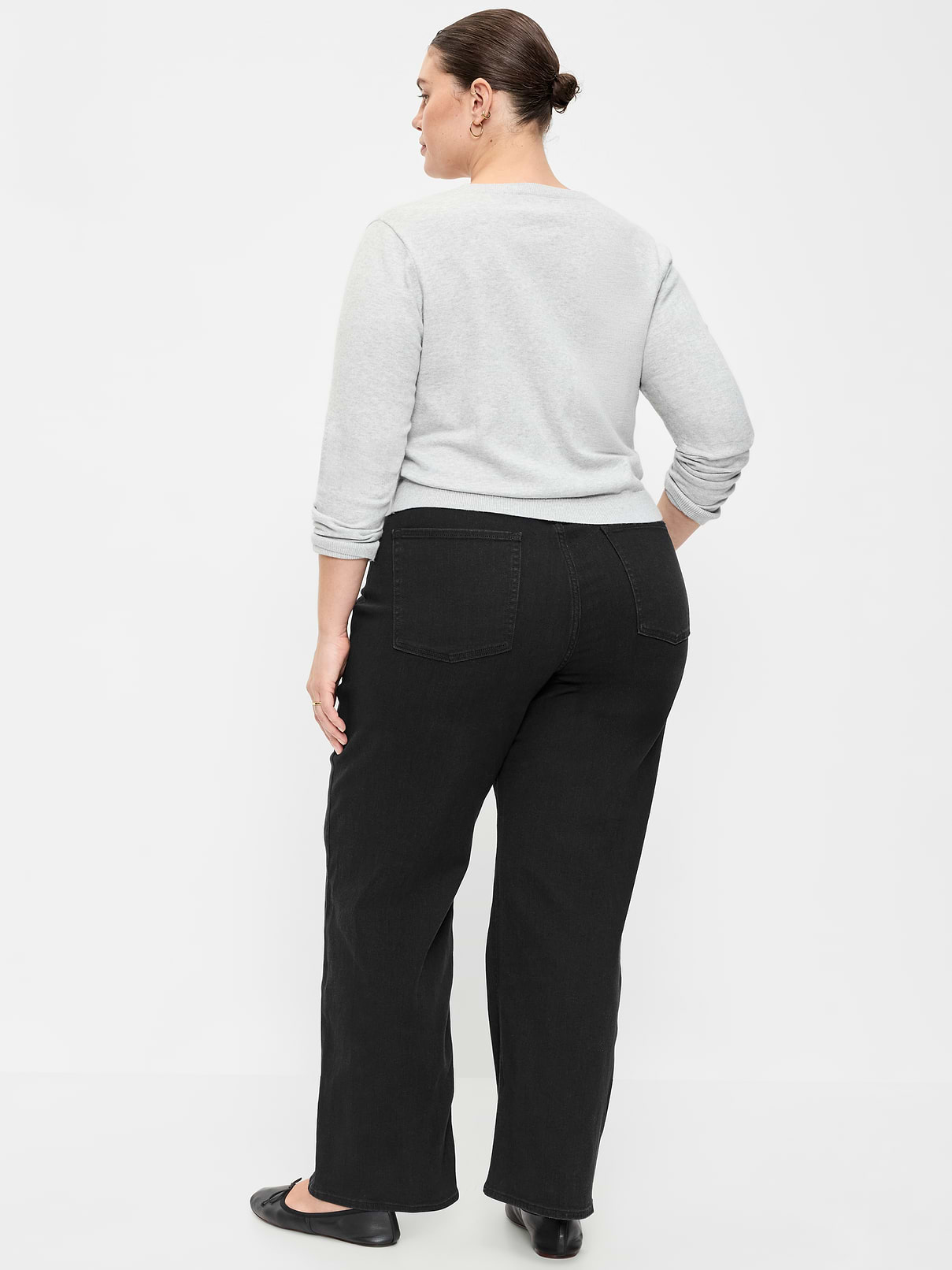 Image 6 of 6, Curvy High-Waisted Wow Wide-Leg Jeans