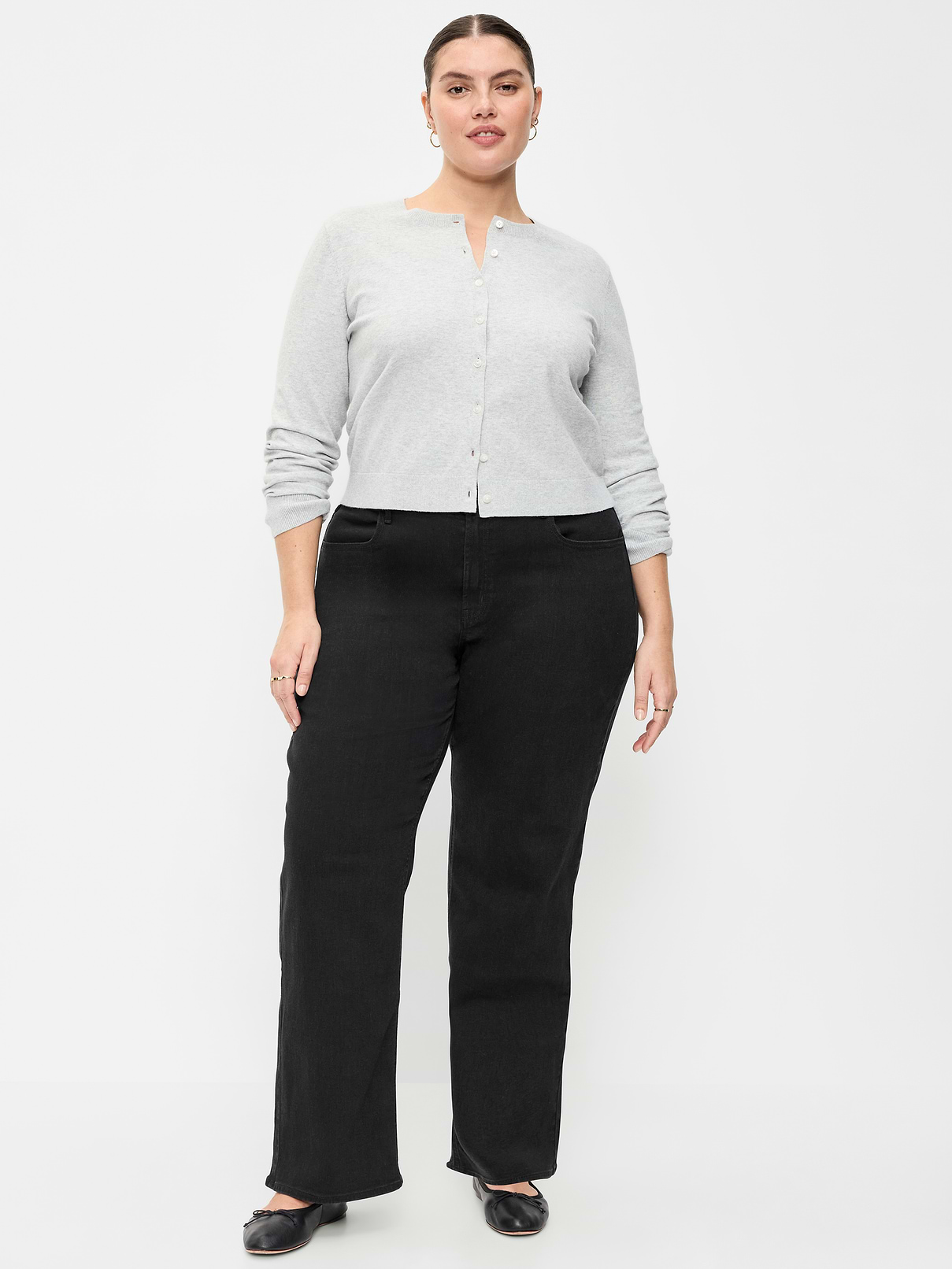 Image 4 of 6, Curvy High-Waisted Wow Wide-Leg Jeans