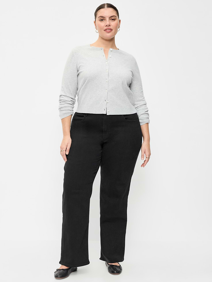 Image 4 of 6, Curvy High-Waisted Wow Wide-Leg Jeans