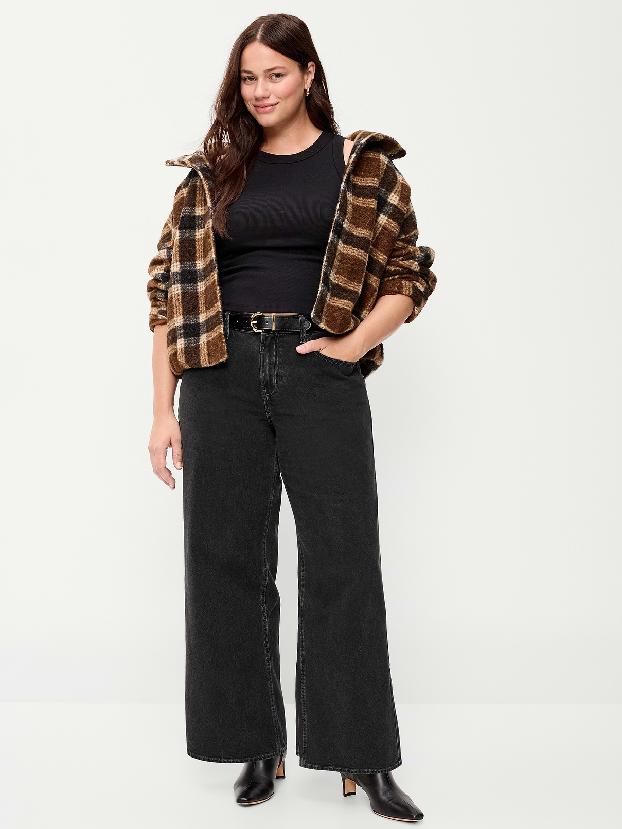 Image 2 of 6, Curvy Mid-Rise Wow Baggy Wide-Leg Jeans