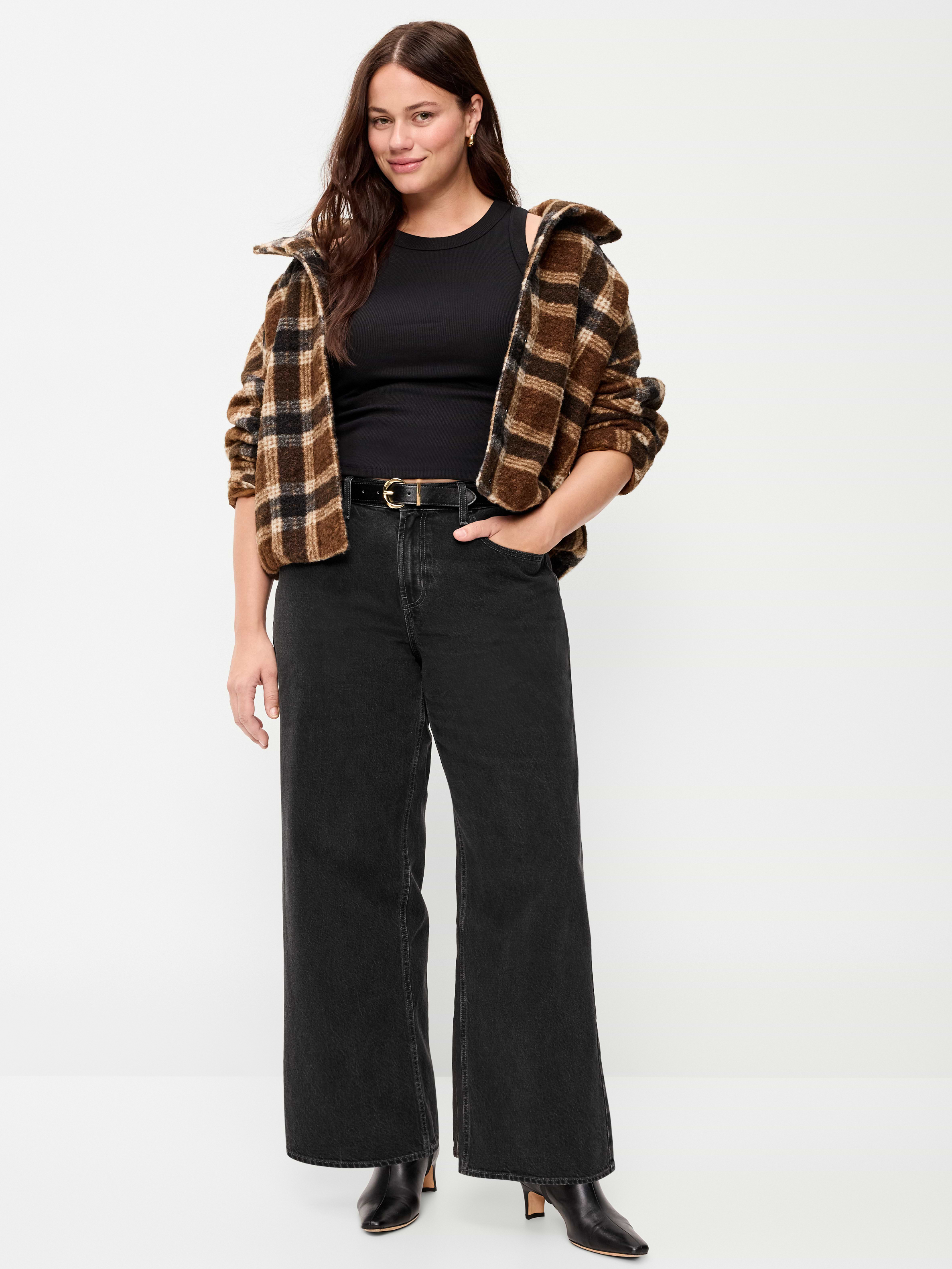 Image 2 of 6, Curvy Mid-Rise Wow Baggy Wide-Leg Jeans