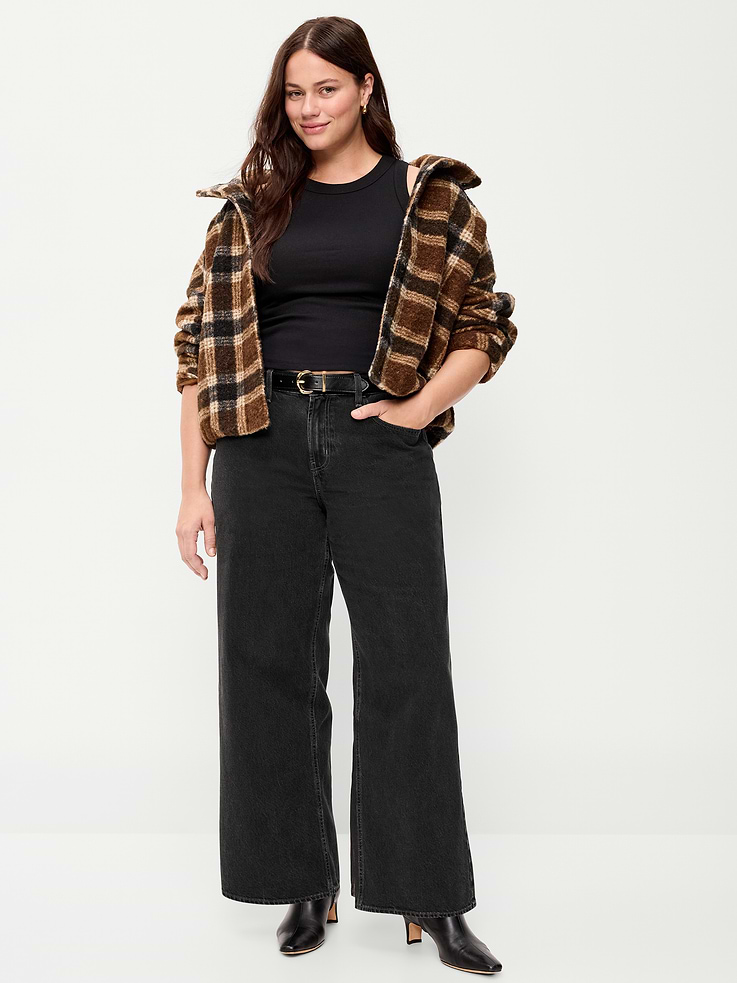 Image 2 of 6, Curvy Mid-Rise Wow Baggy Wide-Leg Jeans