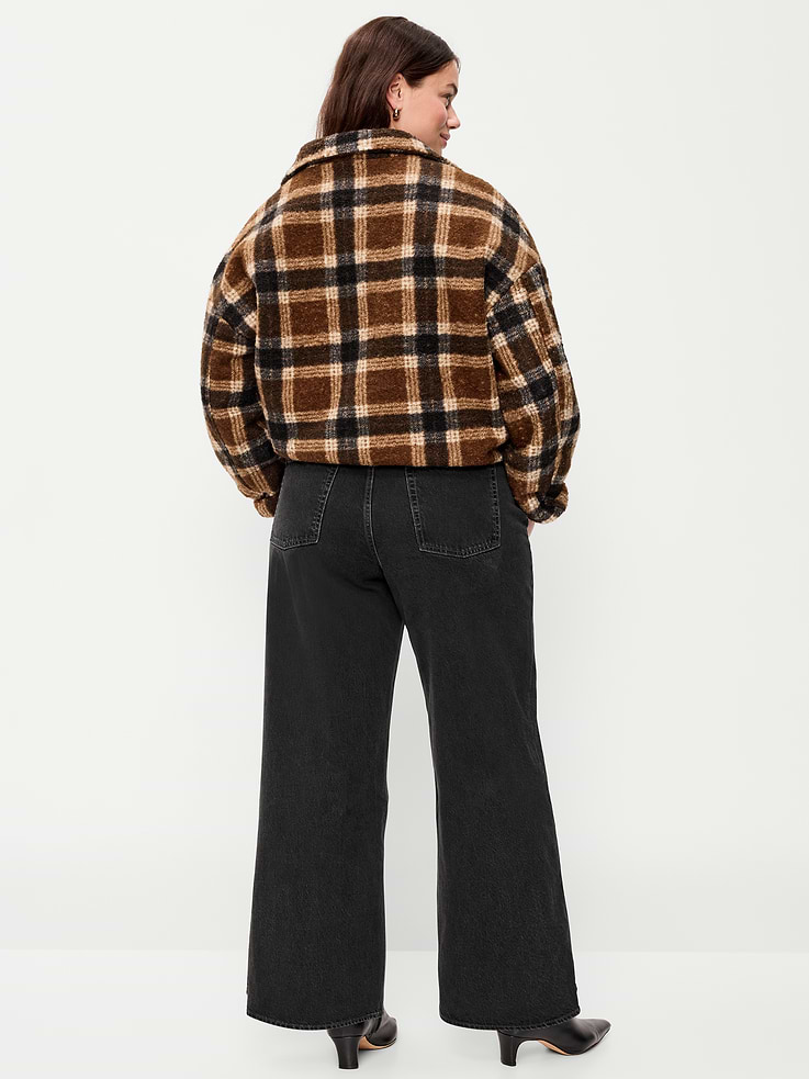 Image 3 of 6, Curvy Mid-Rise Wow Baggy Wide-Leg Jeans
