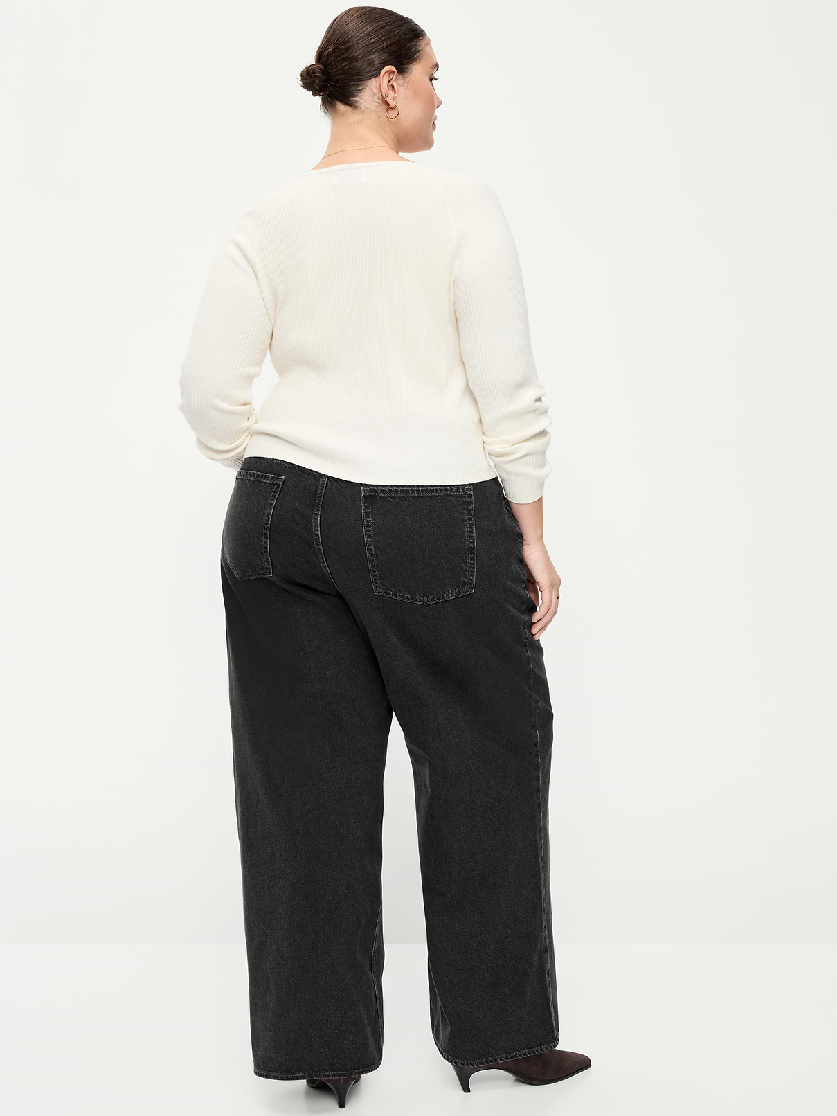 Image 6 of 6, Curvy Mid-Rise Wow Baggy Wide-Leg Jeans