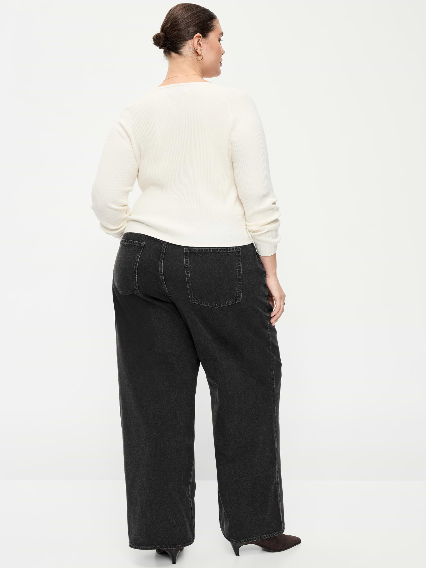 Image 6 of 6, Curvy Mid-Rise Wow Baggy Wide-Leg Jeans