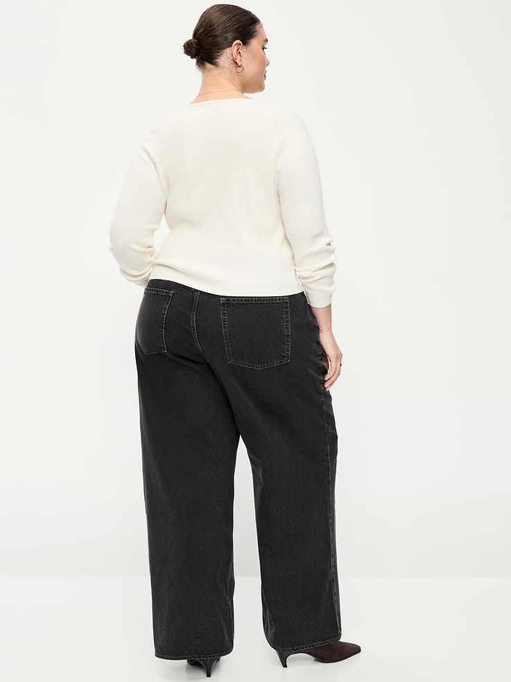 Image 6 of 6, Curvy Mid-Rise Wow Baggy Wide-Leg Jeans