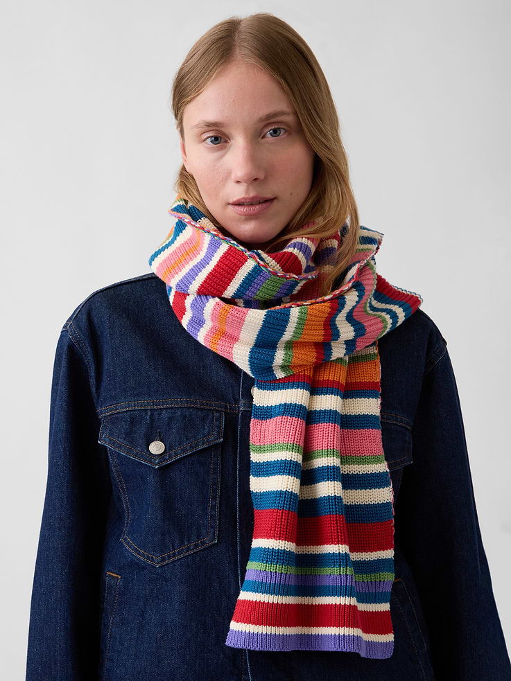 Image 2 of 3, Happy Stripe Scarf