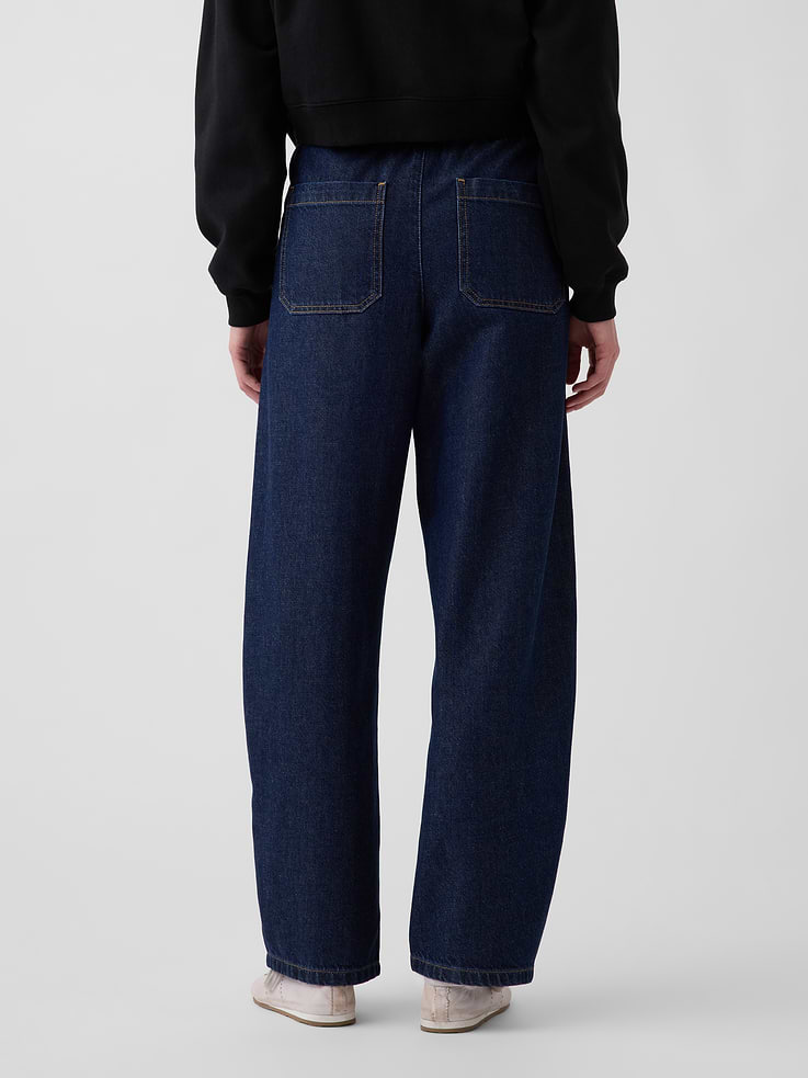 Image 5 of 7, High Rise UltraSoft Easy Double-Knee Barrel Jeans