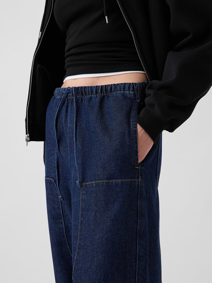 Image 6 of 7, High Rise UltraSoft Easy Double-Knee Barrel Jeans