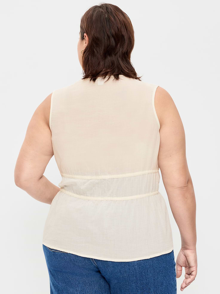 Image 6 of 7, Sleeveless V-Neck Tie-Front Top