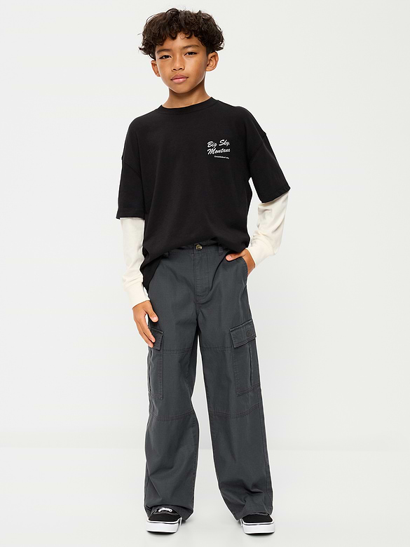Pantalon cargo indéchirable coupe généreuse pour garçon