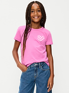 Image 1 of 4, scoop neck, short sleeves, heart shaped patch pocket, Product #905994