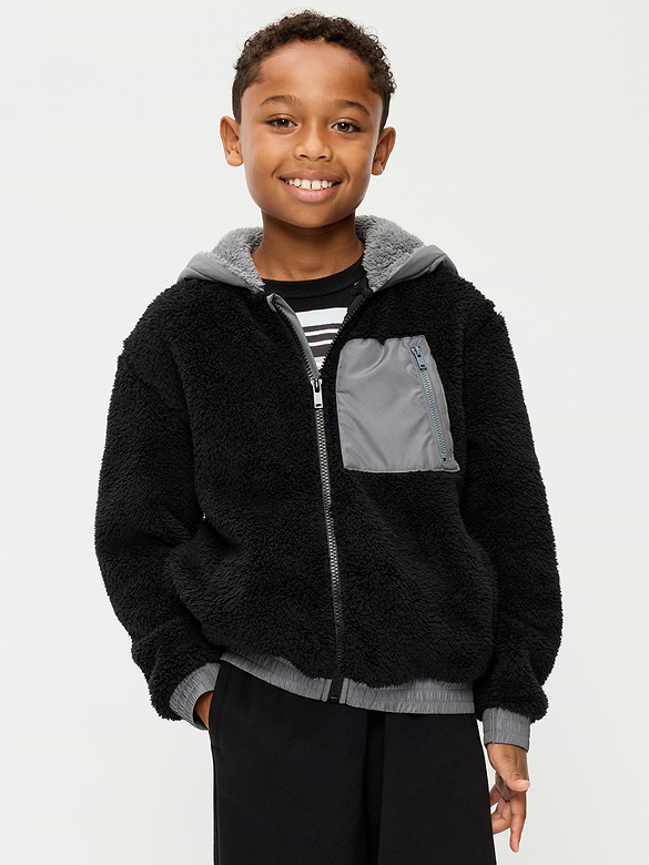 Sherpa Full-Zip Utility Jacket for Boys