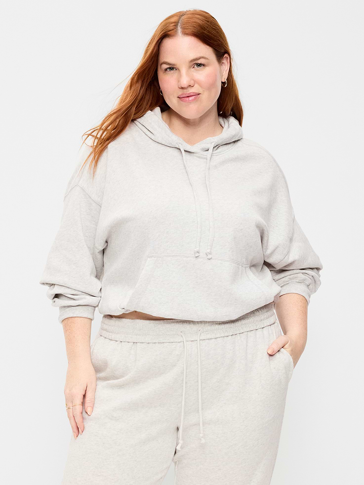 Image 5 of 6, SoComfy Bubble-Hem Hoodie Sweatshirt