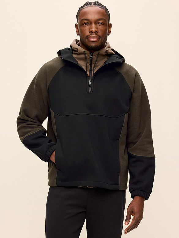 Sherpa Quarter-Zip Hooded Jacket
