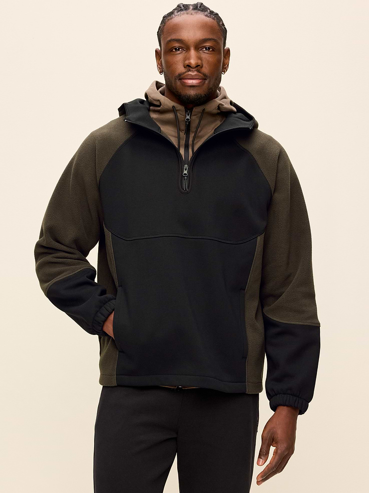 Image 1 of 4, built-in hood, long sleeves, quarter-zipper, welt hand-warming pockets, Product #1183666
