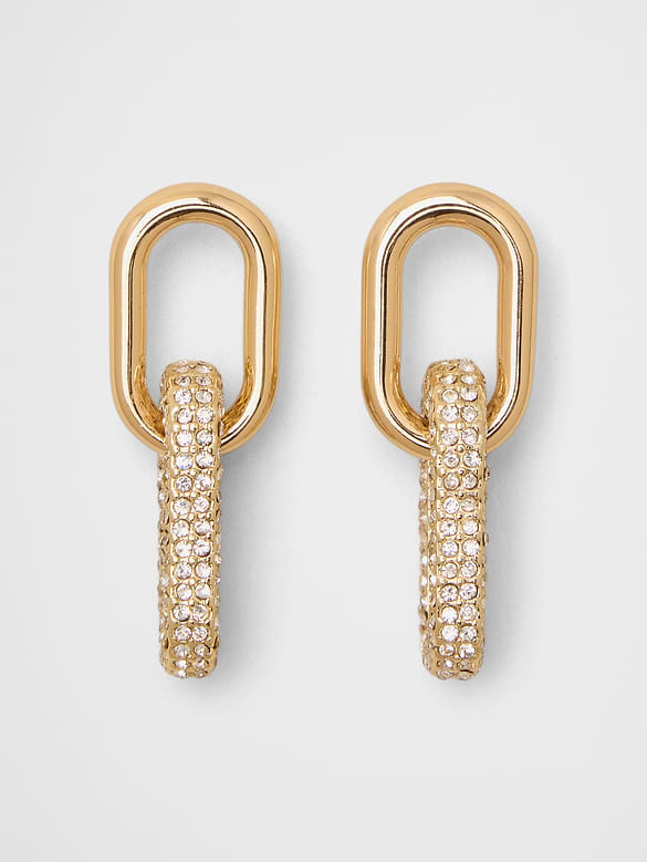Pave Paperclip Earrings