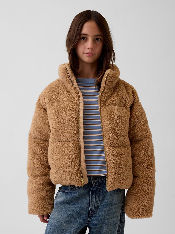 Kids Recycled Mockneck Puffer Jacket