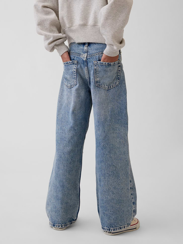 Image 3 de 5, Jean sportif jambe large à taille basse pour Enfant