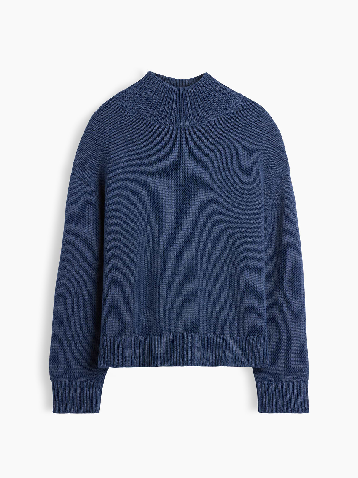 Image 5 of 5, 100% Cotton Oversized Mockneck Sweater