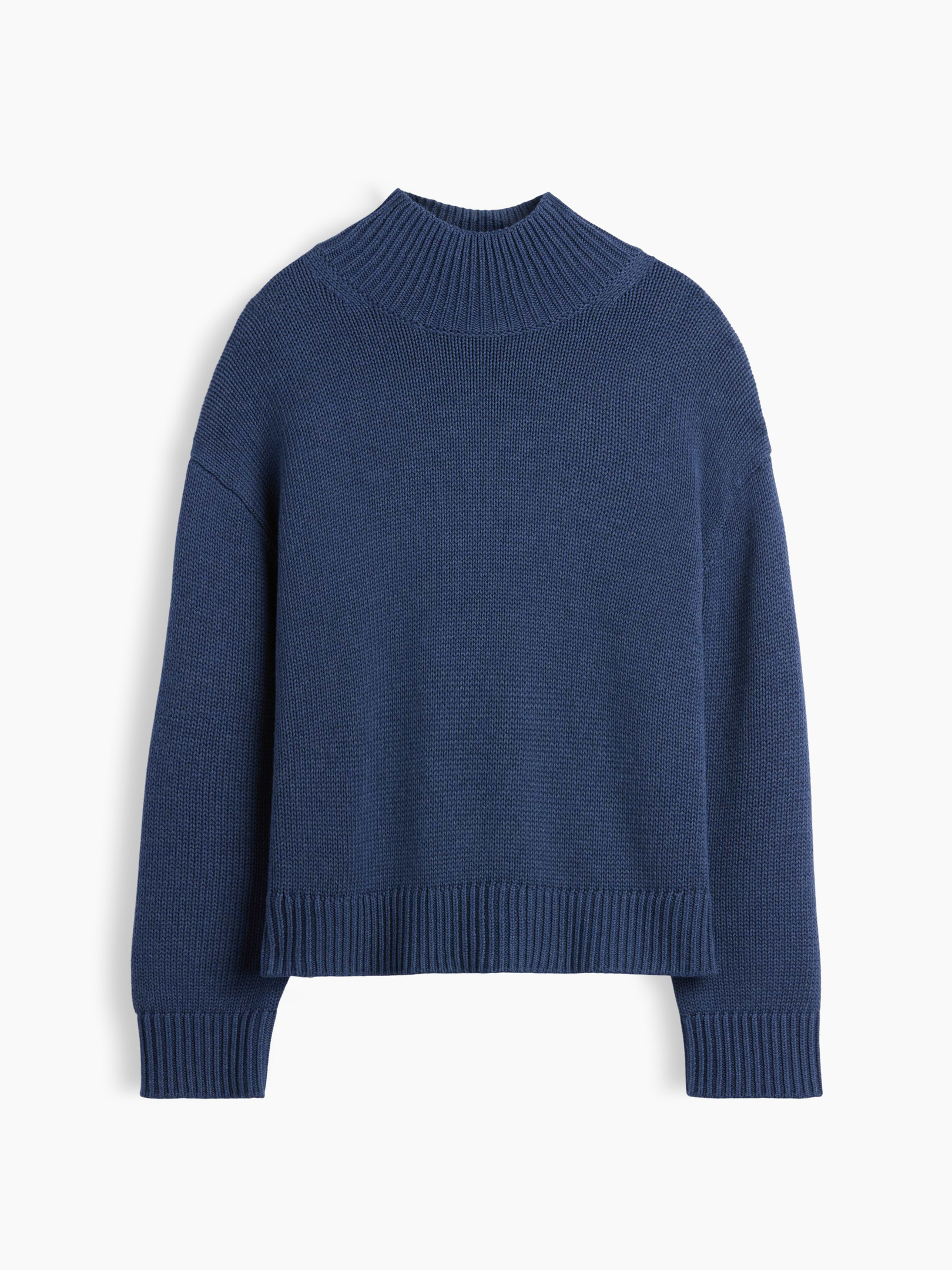 Image 5 of 5, 100% Cotton Oversized Mockneck Sweater