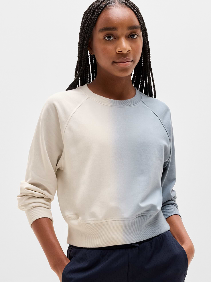 Image 1 of 4, FOR: School, practice, and play, FEEL: Super-soft Brushed Nirvana is extra cozy, FAVE: Thumbholes keep her sleeves in place, Product #848215