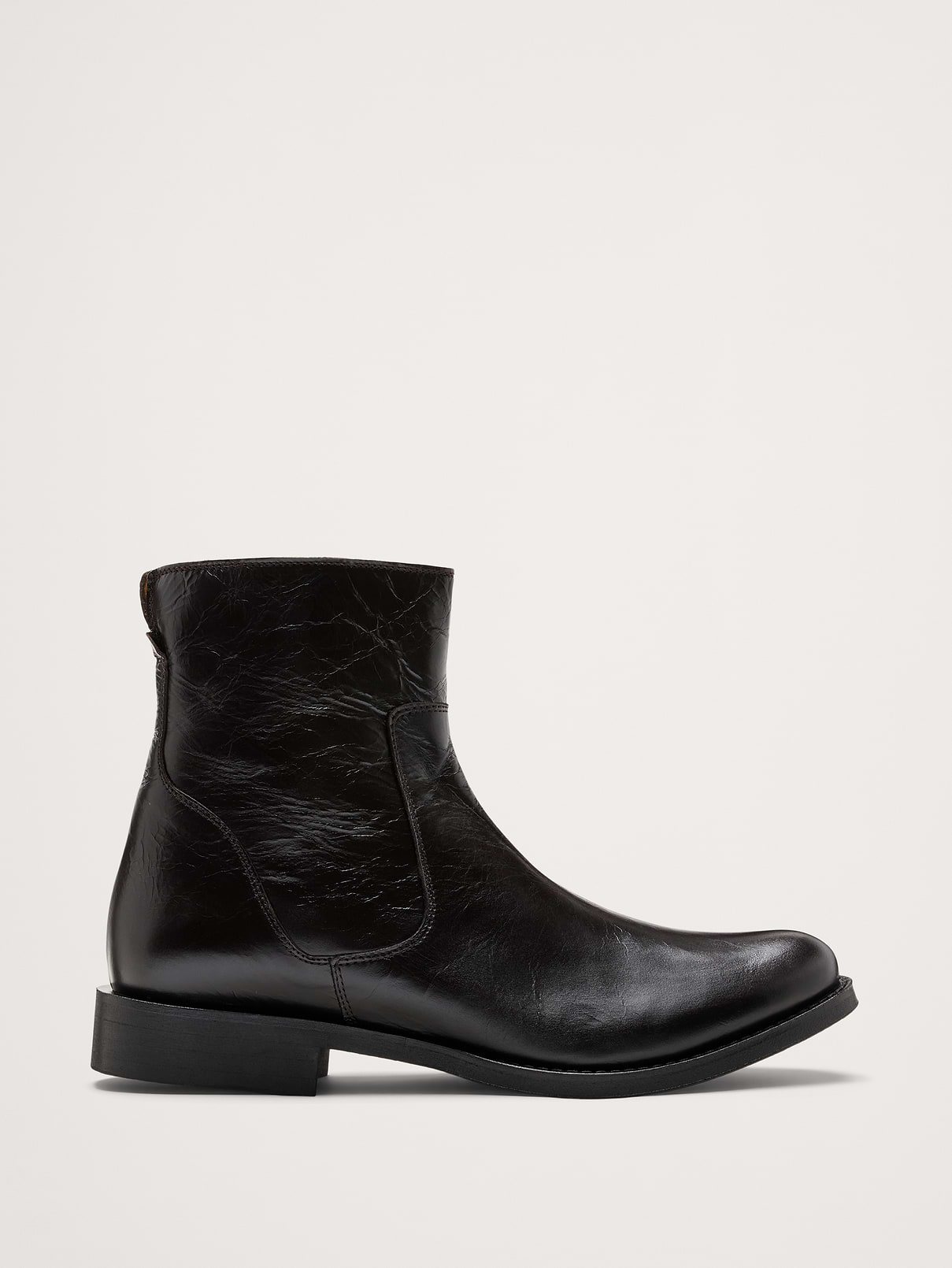 Italian Leather Zip-Up Chelsea Boot