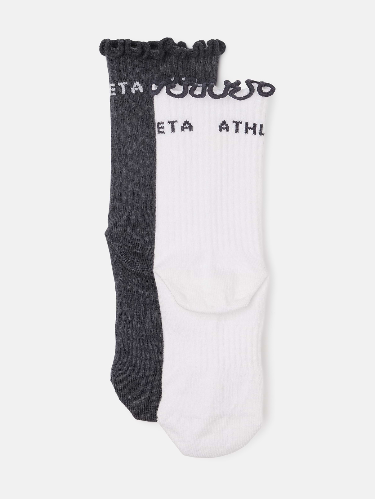 Image 2 of 2, Athleta Girl Lettuce Trim Crew Sock 2-Pack